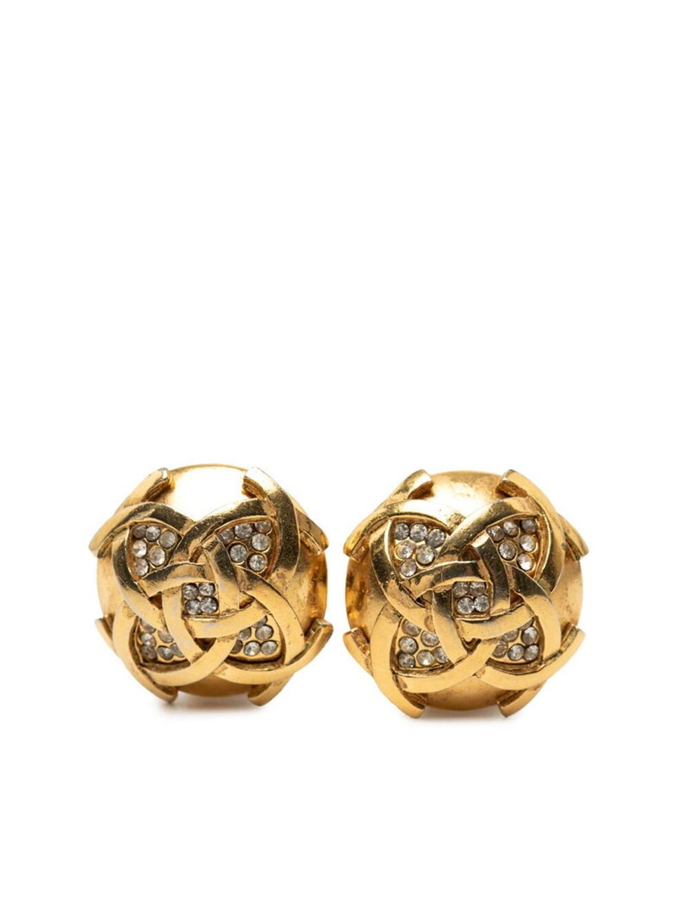 Chanel Cc Logo Round Clip-On Earrings #275886C69B